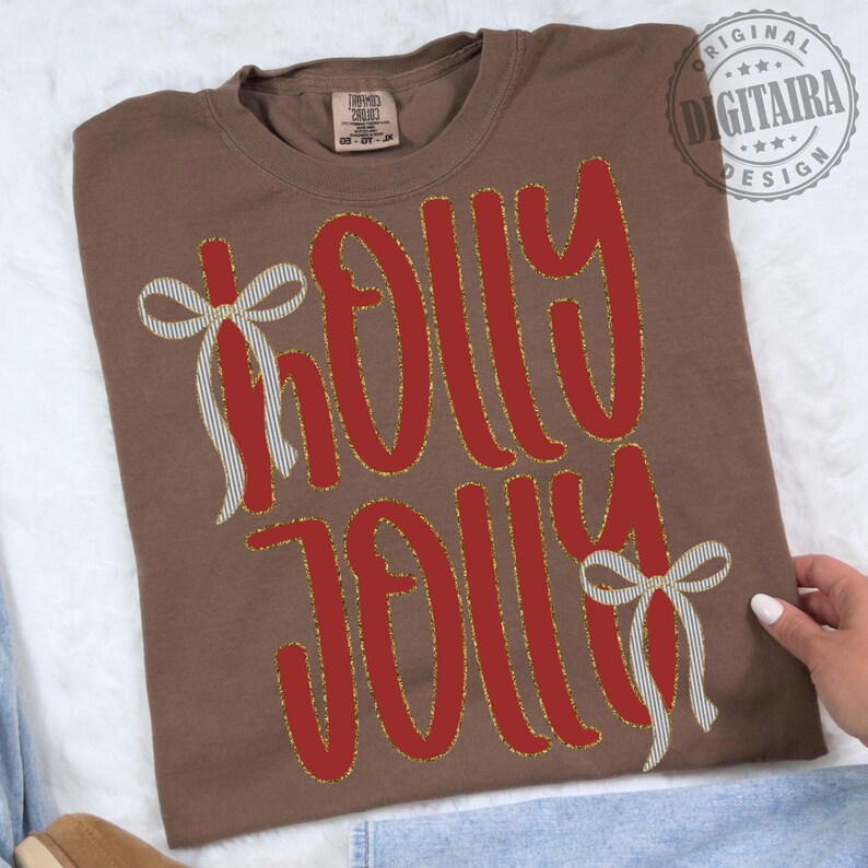 Christmas PNG, Holly Jolly PNG, Merry PNG, Preppy Png, Trendy Png, Faux Glitter Png, Noel Png, Holiday Png, Sublimation Png, Girly Png,faux glitter, holly and jolly, christmas, coquette, holiday, holly, merry, preppy
