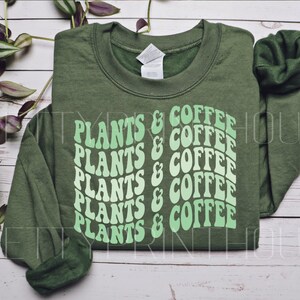 Plants & Coffee Svg Cut File,hipie Coffee Svg, Retro Svg, Plant Lover