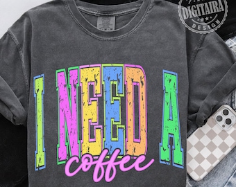Preciso de um café PNG, Praia png, Verão png, Colagem retrô de verão com sublimação, Café gelado png desgastado png, Design de verão elegante png