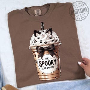 Iced Coffee PNG,Cat mom coffee lover PNG,Retro png,spooky png,Retro Sublimation,Coffee png,Halloween png,Trendy png