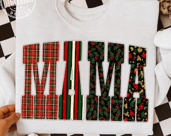 Christmas Mama Shirt png, Christmas Mama png, Retro Christmas png, Holiday png, Merry Christmas png, Mama png, Checkered Mama png