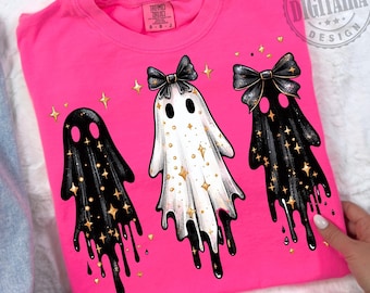 Ghost PNG,Preppy Halloween Design,Spooky png,Halloween PNG,Girly Halloween Png,Cute Ghost Png,Glitter Ghost,Cute ghost png