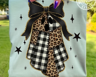 Retro Ghost Halloween Leopard PNG, Boo Ghost Checkered Png, Leopard Ghost Png, Patchwork Halloween Png, Retro Checkered Png, Distressed Png