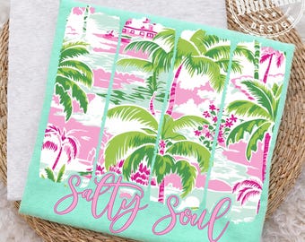 Summer Salty Soul Png, Preppy Summer Png, Beach Png, Beach Vibes Png, Trendy Aesthetic Summer Png, Summer Vibes Png, Neon Summer Png