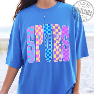 Spurs PNG, Retro Basketball Checkered Design, Neon Spurs PNG, Sublimation File, Instant Digital Download, San Antonio PNG
