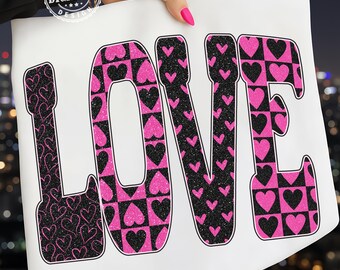 Valentine's Day love PNG Preppy Coquette Valentine PNG Valentine Bow Digital Download Pink Glitter Sublimation Design, XOXO Png