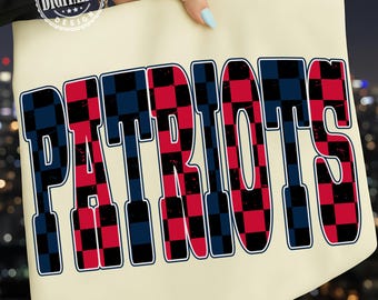 Patriots Png, Checkered Png, Retro Patriots Sublimation,Game Day Png,Patriots Shirt,Patriots Mascot Png,Neon Patriots Png,Football PNG