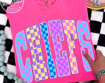 Chiefs Png, Checkered Png, Retro Chiefs Sublimation, Game Day Png, Chiefs Shirt, Chiefs Mascot Png, Neon Chiefs Png, Football PNG