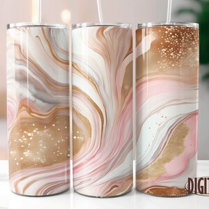 20 Oz skinny tumbler Pink & Gold Alcohol Ink Wrap Straight template digital download sublimation graphics instant download sublimation