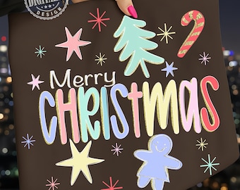 Preppy Christmas Png, Merry and Bright Png, Doodle Christmas Tree png, Hand Drawn Christmas PNG, Merry Christmas Shirt PNG, Girly
