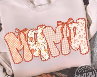 Preppy Floral Fall Mama png, Fall Pumpkin Png, Mama png, Pumpkin Lace png, Ditsy Floral Fall png, Autumn png,Coquette Fall png,Pumpkin Spice