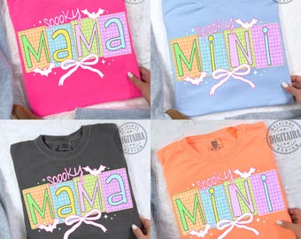 Halloween Mama Mini Png, Halloween Neon Checkered Png, Spooky Season Png, Halloween Cute Neon Ghost Png, Spooky Mama Png, Mini png