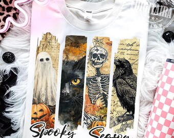 Spooky Season Png, Skeleton png, Vintage Halloween Ghost Png, Fall Pumpkin Shirt Design, Halloween Brushstroke Sublimation, Witchy Vibes Png