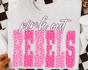 Rebels Png, Pink Out Rebels Png, Football Pink Out Png, Breast Cancer Awareness Png, Rebels Pink Out Shirt Png, Rebels Football Png