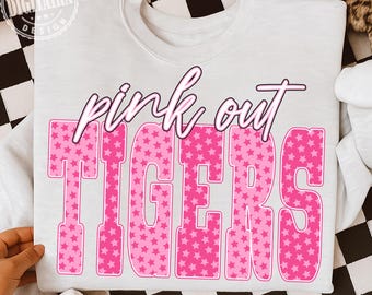 Tigers Png, Pink Out Tigers Png, Football Pink Out Png, Breast Cancer Awareness Png, Tigers Pink Out Shirt Png, Tigers Football Png