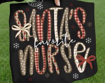 Infirmière préférée du père Noël Png, Infirmière Noël Png, Joyeuse infirmière Png, Infirmière sublimation, Noël Png, Cadeau de Noël, Vacances, Joyeux Noël Png