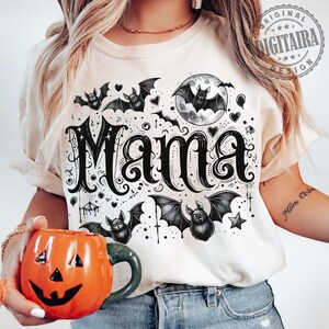 Retro Mama Halloween Png, Halloween Mama, Varsity Png, Mom Life Png, Trendy Png, Retro Png, Checkered Png, Sublimation T Shirt Design