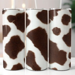 Realistic Cow Print Tumbler 20 oz Skinny Tumbler, Cow Hide,Western Tumbler,Sublimation Design, Tumbler Wrap PNG Instant Download Sublimation