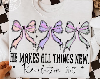 He makes all things new png, Brushstroke Pink New year png, Preppy New Year Png, New year png, 12 new chapters png, Jesus Design New Year