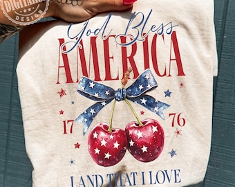 God Bless America Png, Coquette Fourth of July PNG,Sublimation art, digital download, PNG art, America png, Patriotic png, Bows Png,Original