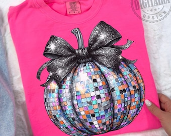 Disco Pumpkin Png, Fall Png, Trendy Fall Design, Fall Design, Coquette Png, Aesthetic Png, Autumn Sublimation, Pumpkin Png, Colorful Pumpkin