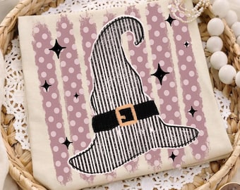 Witch Hat Polka Dot Stripes PNG, Trendy Halloween Design, Stripes png, Halloween png, Spooky season png