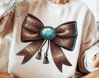 Western PNG Coquette Cowgirl Läderrosett Digital Nedladdning PNG Sublimering Läderrosett Tryck på Begäran Sublimeringsdesign Westernskjorta