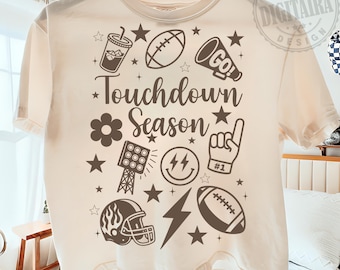 Football Doodles PNG, Game Day PNG, Hand Drawn Doodle Design, Touchdown Season, Sport, Coquette, Transparent Background, Digital