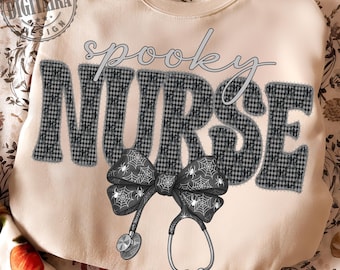 Spooky Nurse PNG, Coquette Nurse Halloween Png, Halloween Nurse Png, Funny Nurse Png, Coquette Nurse Png, Halloween Png, Nursing Png