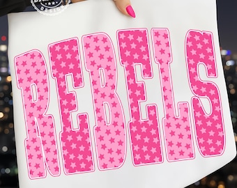 Rebels Png, Stars Png, Retro Rebels Sublimation, Game Day Png, Rebels Shirt, Rebels Mascot Png, Neon Rebels Png,Football Shirt PNG