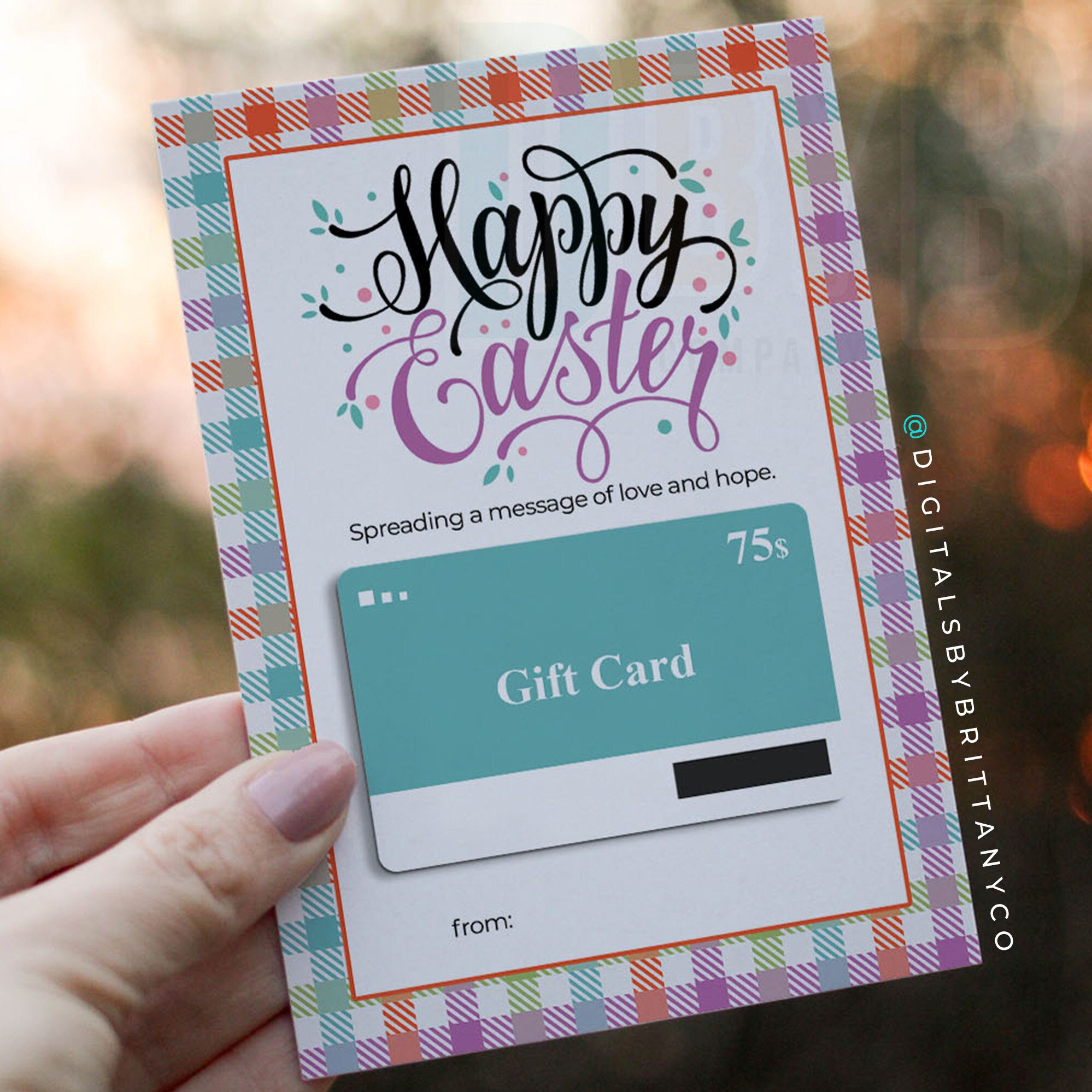 Printable Easter Gift Card Holder Template (instant Download) - Etsy
