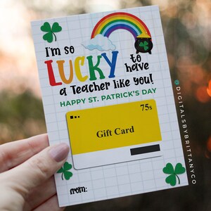 St. Patrick&#39;s Day Printable GiftCard Holder