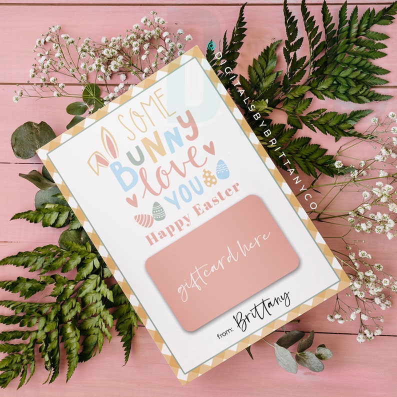 Easter Bunny Gift Card Holder, Printable Template (PDF, JPEG) - Etsy