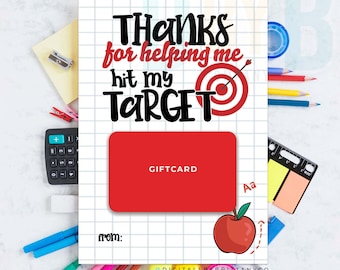 Printable Target Gift Card Holder: Teacher Appreciation Gift (PDF)