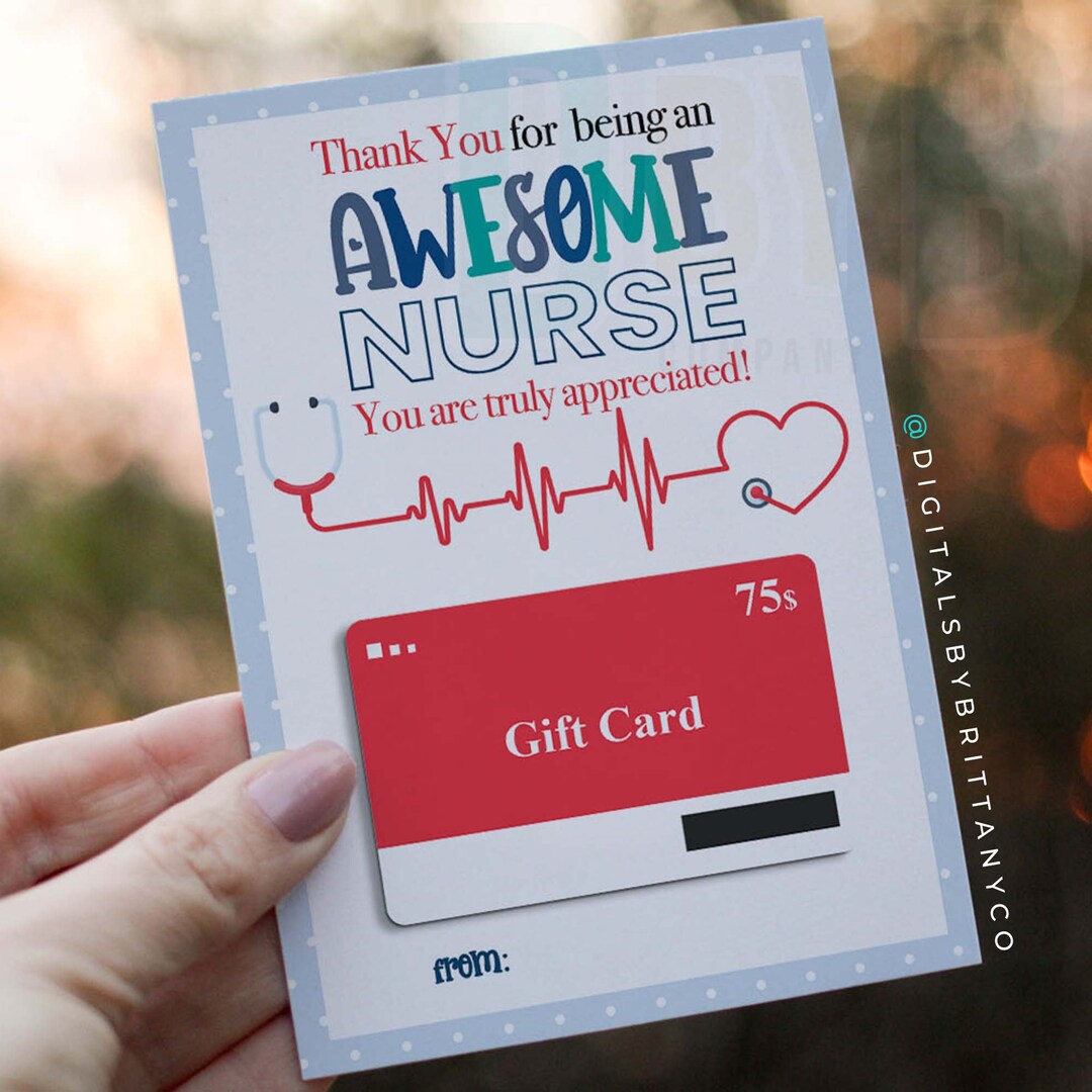 Thank You for Being an Awesome Nurse Gift Card Holder for Nurses