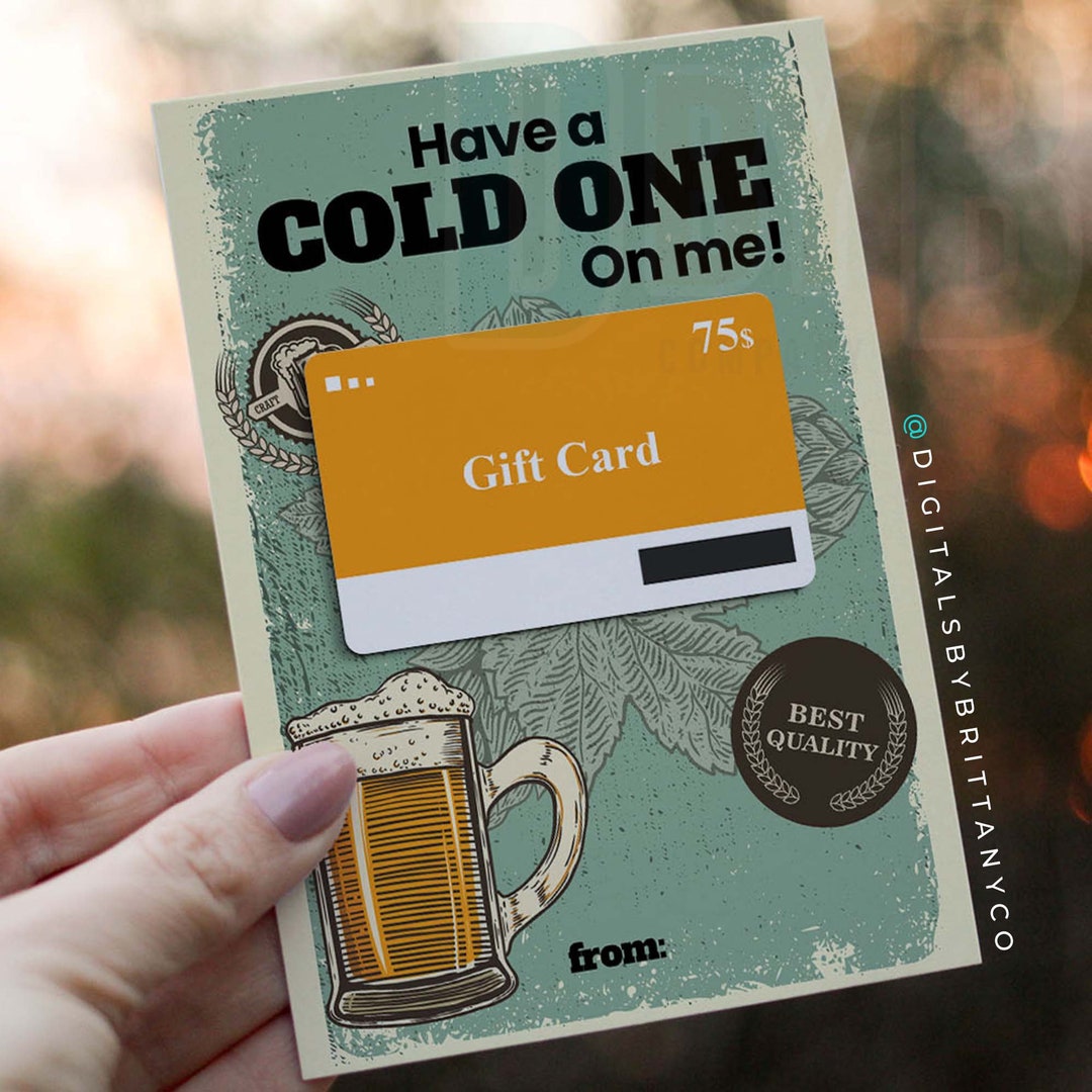 Printable Vintage CELEBRATION Craft Beer Gift Card Holder Have a Cold