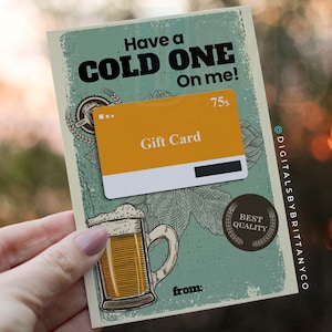 Druckbare Vintage CELEBRATION Craft Beer Geschenkkartenhalter | Lass mich kalt! MasterCard Geschenkkartenhalter | Sofort Download
