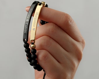 Personalized Bar Bracelets for Women, Engraved Bracelet, Boyfriend Girlfriend Gift, Nameplate Bracelet, Couple Bracelet ,Initial Bracelet
