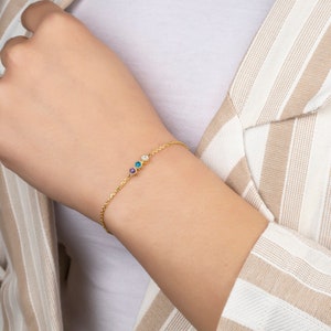 Birthstone Bracelet for Mom, Family Birthstone Bracelet, Family Birthstone ,Silver Birthstone Bracelet, Christmas Gift, Birthday Gift