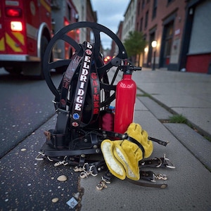 Funkgerätegurt aus einfachem Leder, Feuerwehrkollektion