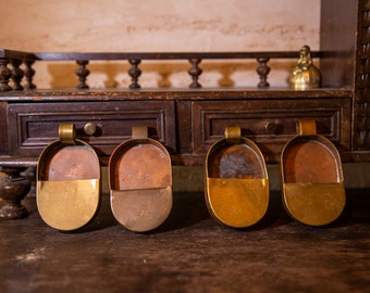 RARE Vintage Brass Copper Penny Box Coin Tray Donation Box Money Shaker