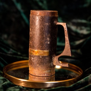 Vintage Iron Beer Mug Handmade Symbol of Ferromet AS Company Chezch Iron Steel Unique Mug Collecting Industry design