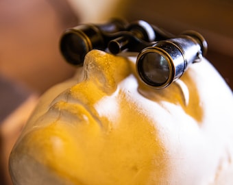 French Clermont Opticien Engraved Small Binoculars Antique Opera Glasses Vintage Glasses