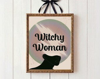 Witchy Woman Art Print, Boho Wall Decor (Digital Download)