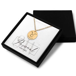 Personalized Jewelry Gift, Celestial Jewelry, Gold Zodiac Necklace, Coin Necklace, Christmas Gift, Zodiac Jewelry