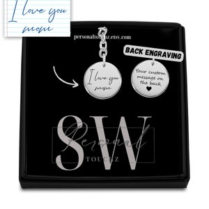 Personal Touchz - Porte-clés manuscrit avec gravure au dos - Porte-clés personnalisé - Cadeau manuscrit unique - Souvenir personnalisé