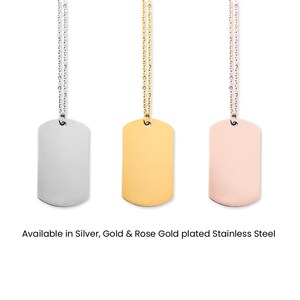 Mens Personalized Stainless Steel Dog Tag Necklace: Engraved Gift