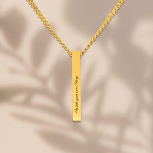 Collar 3D inspirador: joyería motivacional para niñas y niños, regalo de motivación personalizado, colgante grabado en oro o plata.