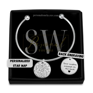 Sternzeichen Sternzeichen Armreif - Schmuck mit Gravur - Personalisiertes Geschenk - Benutzerdefinierter Nachthimmel - Schmuck