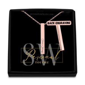 Colar de barra personalizado, colar de letras, colar com qualquer nome, colar com data, colar com barra de nome, colar com placa de identificação, colar delicado com barra - Ideia de presente única